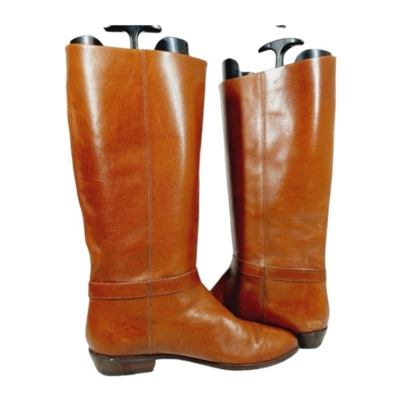 Etienne Aigner Shelby Chestnut Brown Leather Classic Riding Boots Size 6 M - Picture 12 of 15
